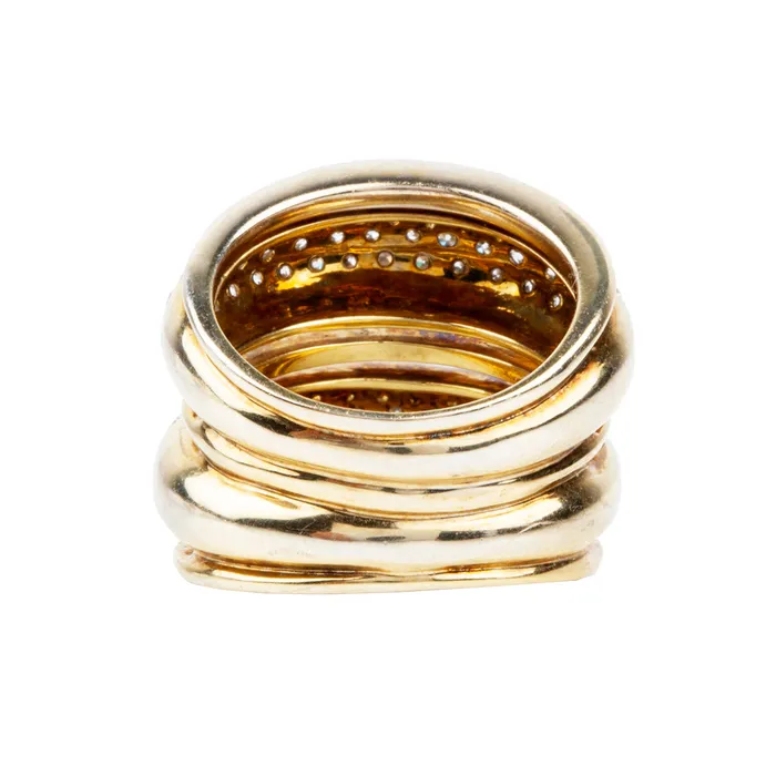 Rings Bell Bird Antiques Vintage Wide Diamond Ring