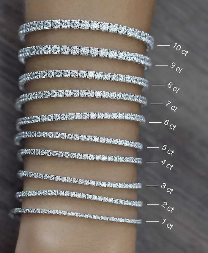 10 ct tw Classic FourProng Natural Diamond Tennis Bracelet in 14K Yellow Gold Goldia Bracelets