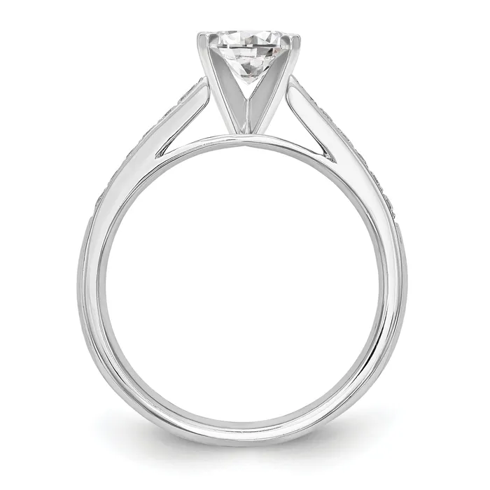 14k White Gold 14 Ct Lab Grown Diamond VSSI G Peg Set Engagement Ring Goldia Rings