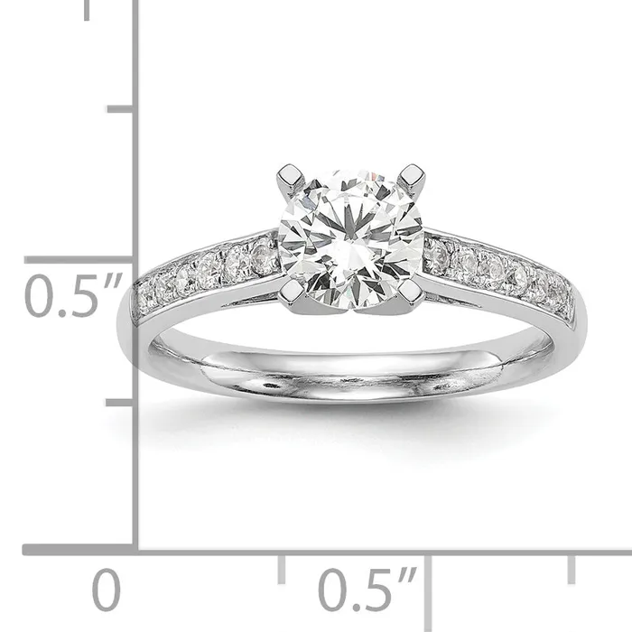 14k White Gold 14 Ct Lab Grown Diamond VSSI G Peg Set Engagement Ring Goldia Rings
