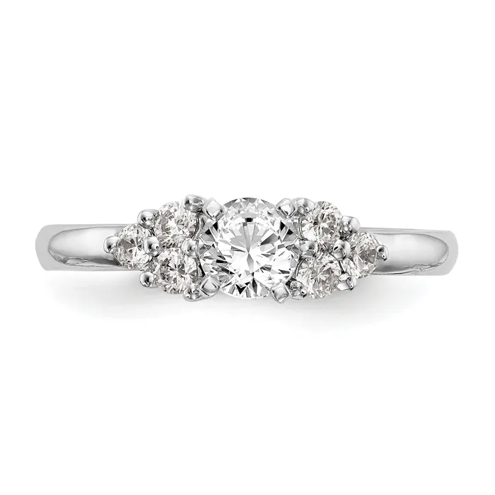 14k White Gold 14 Ct Lab Grown Diamond VSSI G Peg Set Engagement Ring Goldia Rings