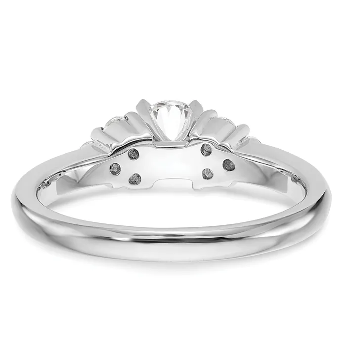14k White Gold 14 Ct Lab Grown Diamond VSSI G Peg Set Engagement Ring Goldia Rings