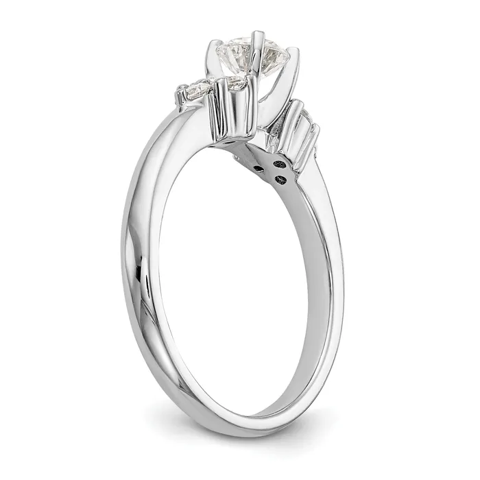 14k White Gold 14 Ct Lab Grown Diamond VSSI G Peg Set Engagement Ring Goldia Rings