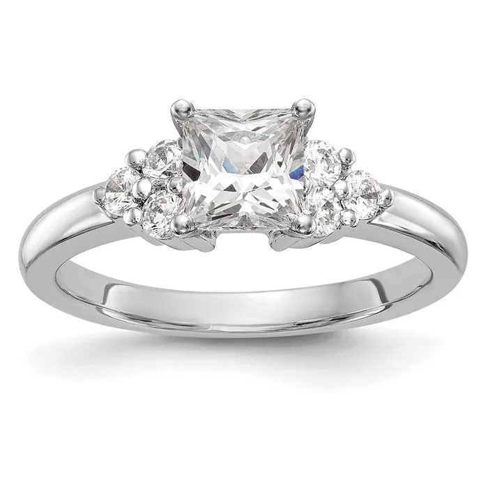 14k White Gold 14 Ct Lab Grown Diamond VSSI G Peg Set Engagement Ring Goldia Rings