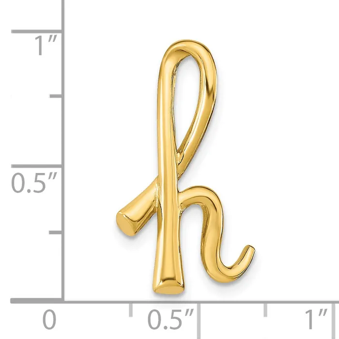14k Yellow Gold Polished Letter H Initial Slide Goldia Necklaces