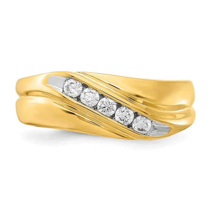 14K Yellow Gold Real Diamond Mens Ring Goldiacom Rings