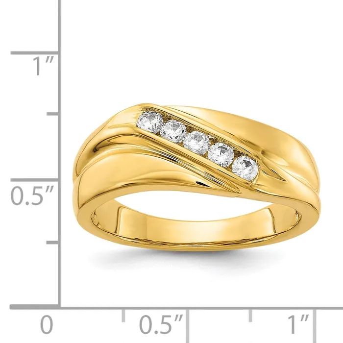 14K Yellow Gold Real Diamond Mens Ring Goldiacom Rings