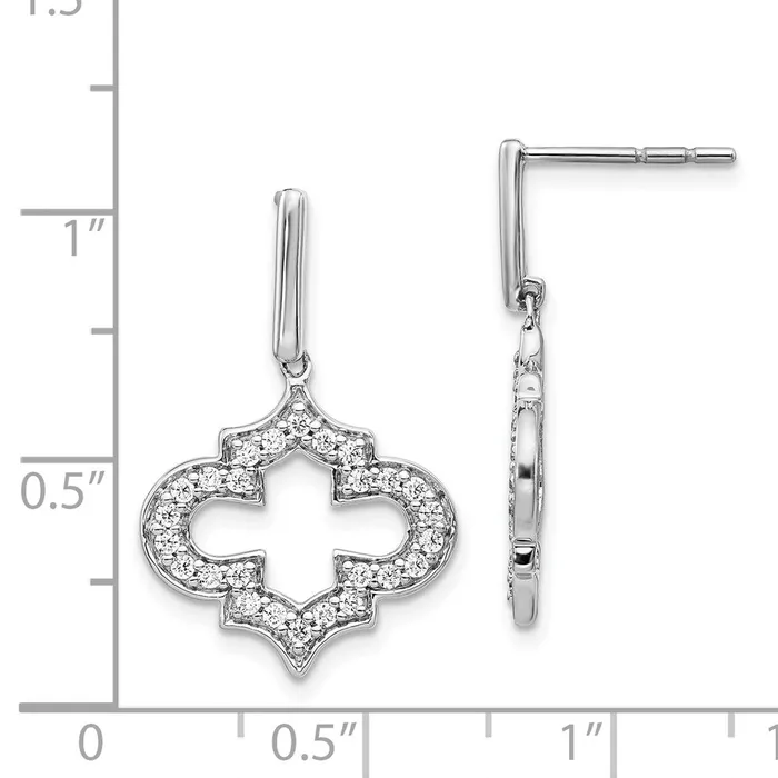 Earrings Goldia Solid 14k White Gold Simulated CZ Fancy Dangle Earrings