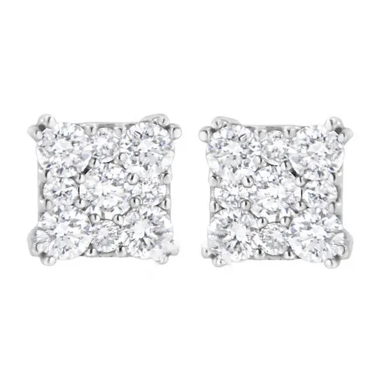 Earrings JMS always Original Haus of Brilliance 925 Sterling Silver 1 110 cttw LabGrown Diamond Composite Cluster Earring FG Color VS2SI1 Clarity