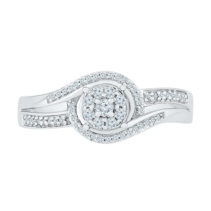 gndatlanta Rings 14k White Gold Round Diamond Solitaire Promise Ring 15 Cttw