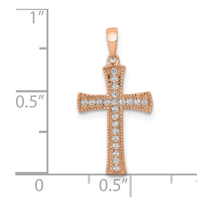Goldia 14k Rose Gold Real Diamond Pendant Necklaces