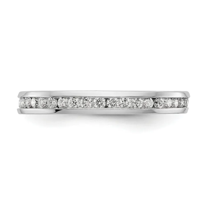 Goldia 14k White Gold 12 Ct Lab Grown Diamond VSSI G Channel Set Eternity Band Ring Rings