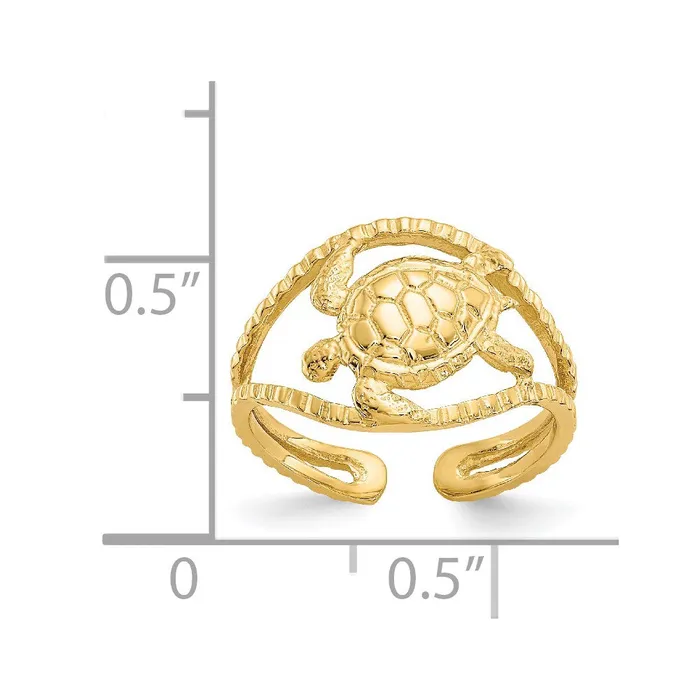 Goldia 14k Yellow Gold Turtle Toe Ring Rings