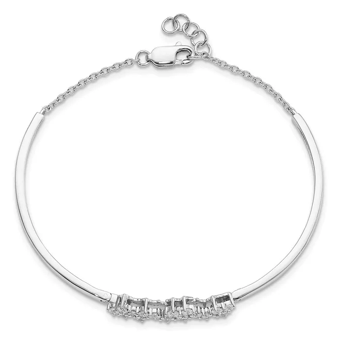 goldiaca 14k White Gold Natural Diamond Bangle Bracelet Bracelets