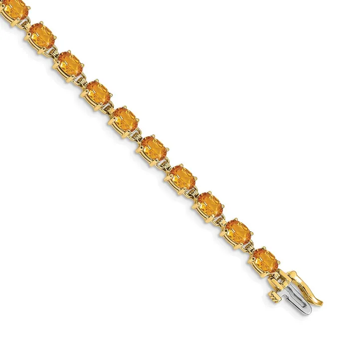 goldiaca Bracelets 14k Yellow Gold 6x4mm Oval Citrine Bracelet