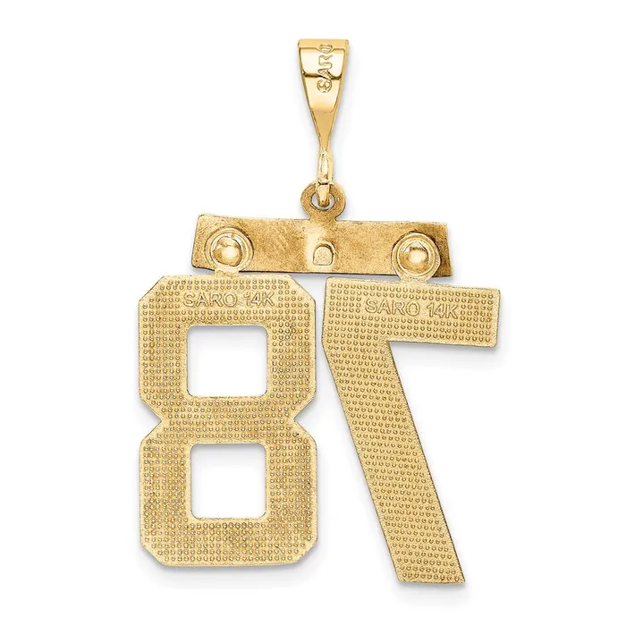 Goldia Charm Necklaces 14k Yellow Gold Small Brushed Diamondcut Number 78 Charm