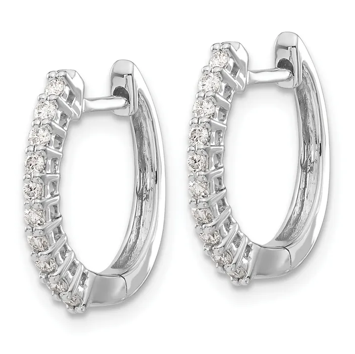 Goldia Earrings 14k White Gold 14 Ct Lab Grown Diamond VSSI G Hinged Hoop Earrings