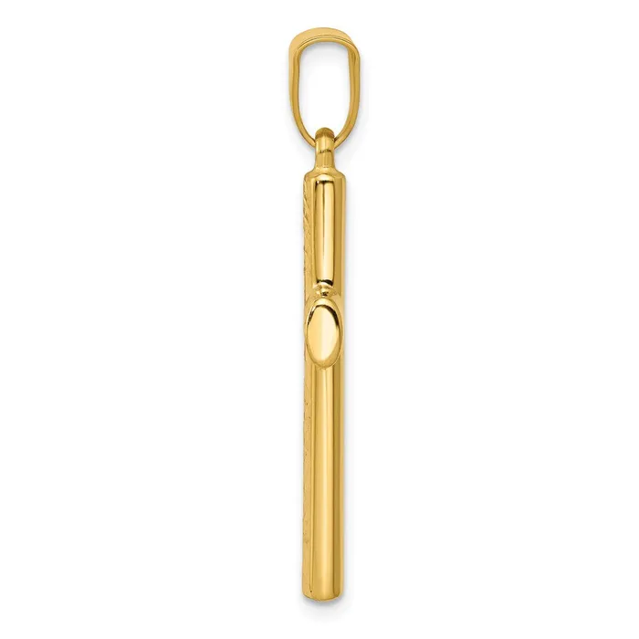 Goldia Necklaces 14k Yellow Gold Reversible TexturedPolished Cross Pendant