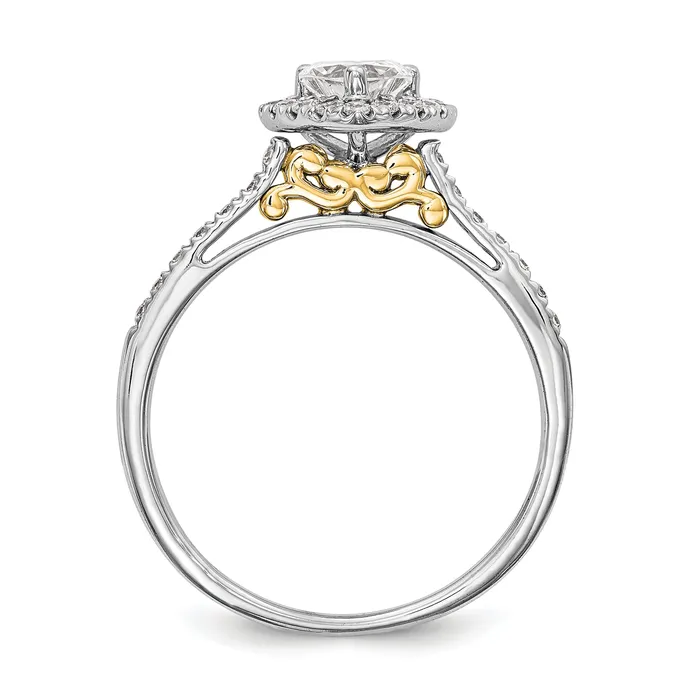 Goldia Rings 150ct CZ Solid Real 14ktt Heart Halo Engagement Ring