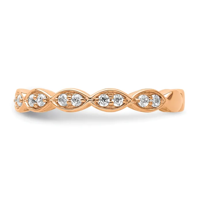 Goldia Rings 14k Rose Gold 14 Ct Lab Grown Diamond VSSI G Fashion Band Ring
