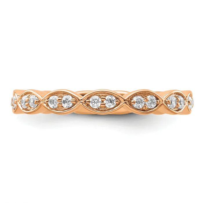 Goldia Rings 14k Rose Gold 14 Ct Lab Grown Diamond VSSI G Fashion Band Ring