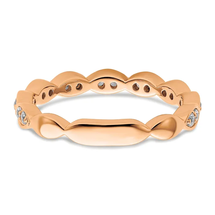 Goldia Rings 14k Rose Gold 14 Ct Lab Grown Diamond VSSI G Fashion Band Ring