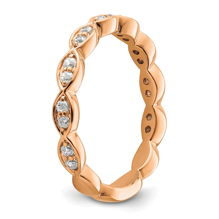 Goldia Rings 14k Rose Gold 14 Ct Lab Grown Diamond VSSI G Fashion Band Ring