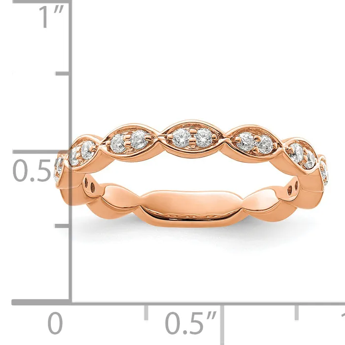 Goldia Rings 14k Rose Gold 14 Ct Lab Grown Diamond VSSI G Fashion Band Ring