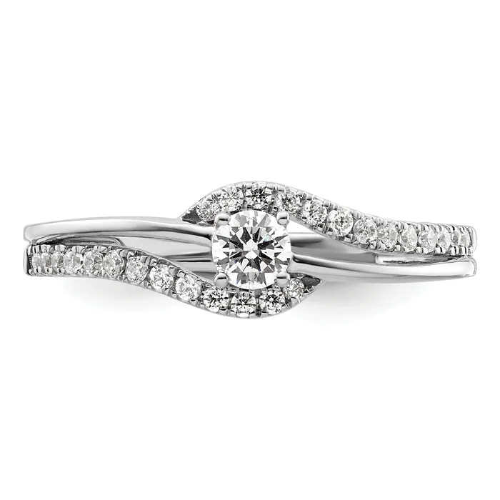 Goldia Rings 14k White Gold 13 Ct Lab Grown Diamond VSSI G Solitaire Promise Ring