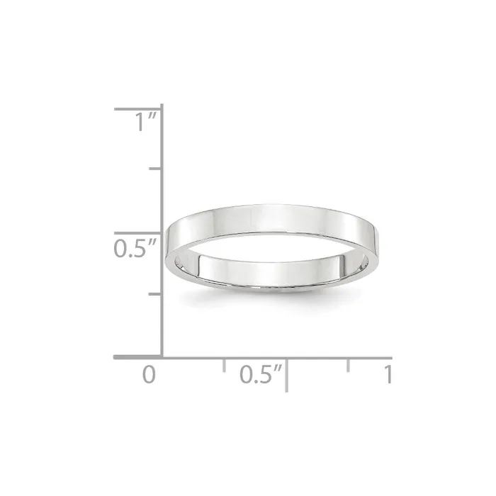 Goldia Rings Solid 14K White Gold 3mm Light Weight Flat MensWomens Wedding Band Ring Size 105 Goldia Rings Solid 14K White Gold 3mm Light Weight Flat MensWomens Wedding Band Ring Size 105