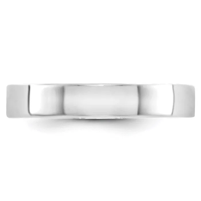 Goldia Rings Solid 14K White Gold 4mm Light Weight Flat MensWomens Wedding Band Ring Size 105