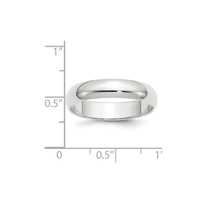 Goldia Rings Solid 14K White Gold 5mm Half Round MensWomens Wedding Band Ring Size 13 Goldia Rings Solid 14K White Gold 5mm Half Round MensWomens Wedding Band Ring Size 13