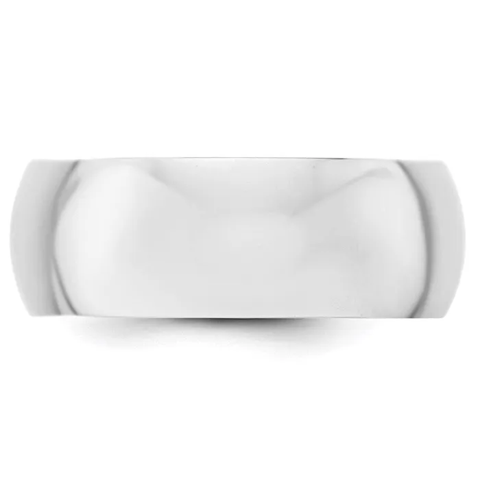 Goldia Rings Solid 18K Yellow Gold White Gold 8mm HalfRound MensWomens Wedding Band Ring Size 4