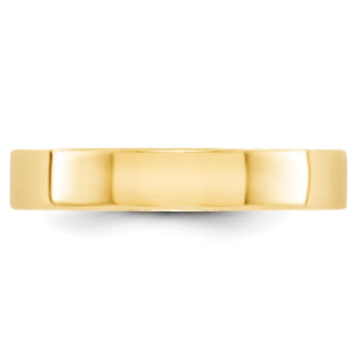 Goldia Solid 10K Yellow Gold 4mm Light Weight Flat MensWomens Wedding Band Ring Size 75 Rings