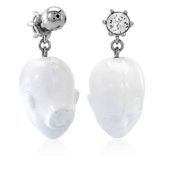 JMS always Earrings Original Burberry WhitePalladio Crystal and Dolls Head Palladiumplated Earrings JMS always Earrings Original Burberry WhitePalladio Crystal and Dolls Head Palladiumplated Earrings