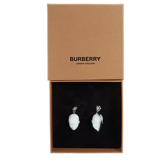 JMS always Earrings Original Burberry WhitePalladio Crystal and Dolls Head Palladiumplated Earrings JMS always Earrings Original Burberry WhitePalladio Crystal and Dolls Head Palladiumplated Earrings