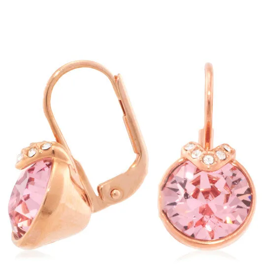 JMS always Earrings Original Swarovski Bella Pink Rose GoldTone Plated Roud Cut V Drop Earrings JMS always Earrings Original Swarovski Bella Pink Rose GoldTone Plated Roud Cut V Drop Earrings