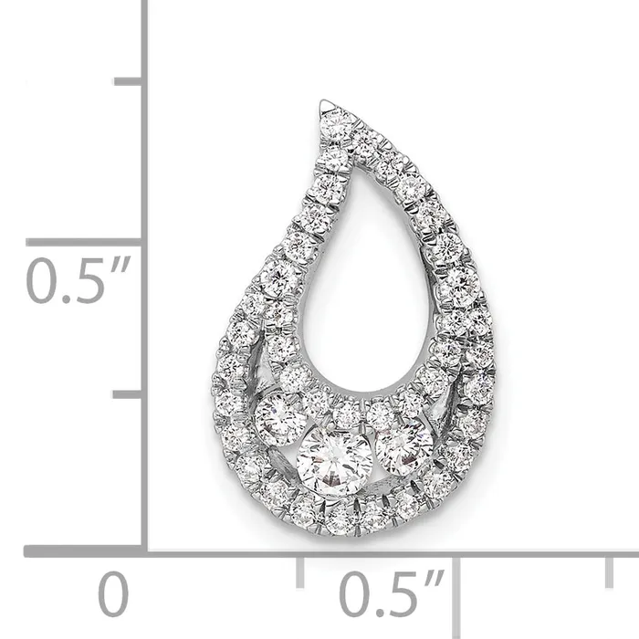 Necklaces Goldia 14k White Gold 12 Ct Lab Grown Diamond VSSI G Teardrop Cluster Chain Slide Pendant