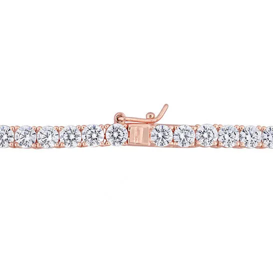 Necklaces JMS always Original AMOUR 46 13 CT TGW Cubic Zirconia Tennis Necklace In Rose Plated Sterling Silver