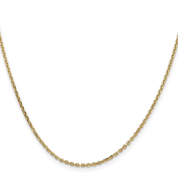Necklaces MDS 14K Yellow Gold 22 inch 165mm Solid Diamondcut Cable with Lobster Clasp Chain Necklace