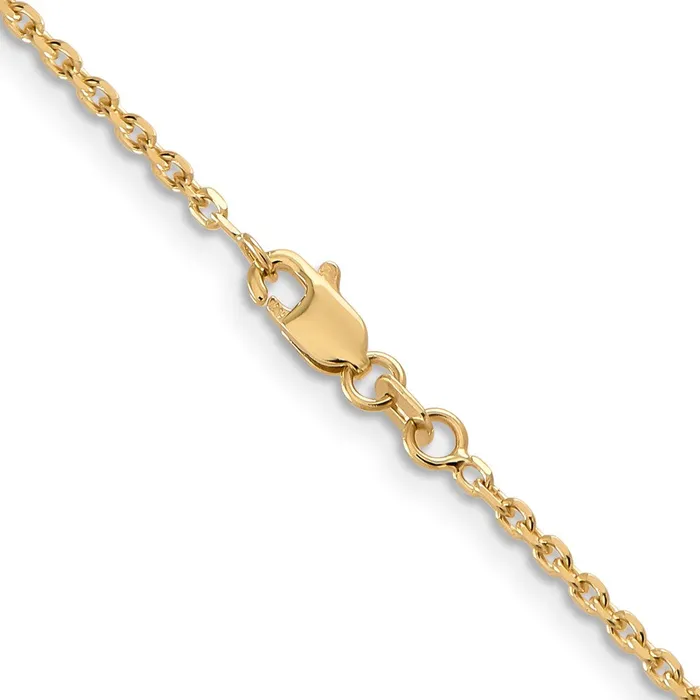 Necklaces MDS 14K Yellow Gold 22 inch 165mm Solid Diamondcut Cable with Lobster Clasp Chain Necklace