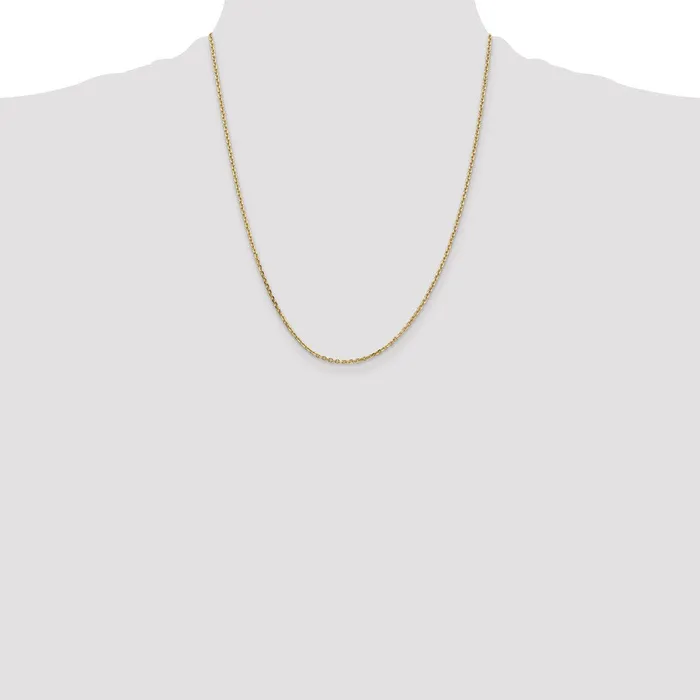Necklaces MDS 14K Yellow Gold 22 inch 165mm Solid Diamondcut Cable with Lobster Clasp Chain Necklace
