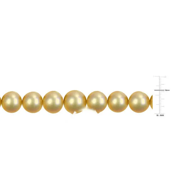 Original AMOUR 18 in 14165mm Golden South Sea Cultured Graduated Necklace In 14K Yellow Gold JMS always Necklaces