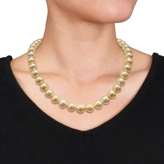Original AMOUR 18 in 14165mm Golden South Sea Cultured Graduated Necklace In 14K Yellow Gold JMS always Necklaces