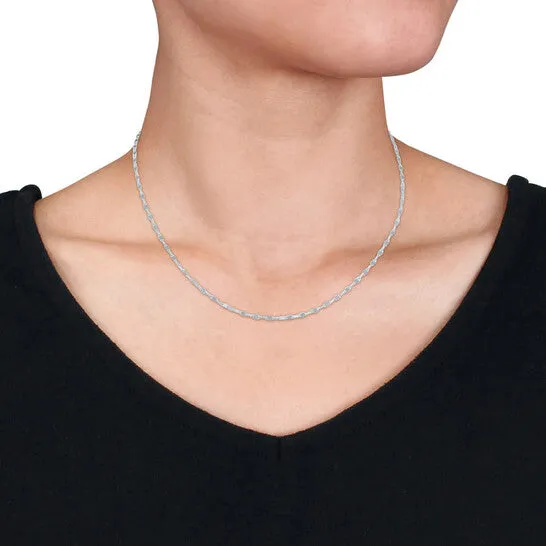 Original AMOUR Oval Bead Chain Necklace In Platinum 16 In JMS always Necklaces