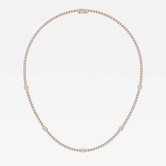 Original Brilliant Diamond 860 cttw 14KT Rose Gold Prong Setting OvalCut Lab Grown Diamond Tennis Necklace for WomenVS2 JMS always Necklaces Original Brilliant Diamond 860 cttw 14KT Rose Gold Prong Setting OvalCut Lab Grown Diamond Tennis Necklace for WomenVS2 JMS always Necklaces