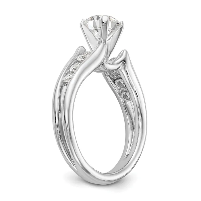 Rings 048ct CZ Solid Real 14K White Gold Peg Set Engagement Ring Goldia