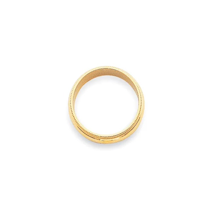 Rings Solid 18K Yellow Gold 3mm Milgrain Half Round MensWomens Wedding Band Ring Size 125 Goldia