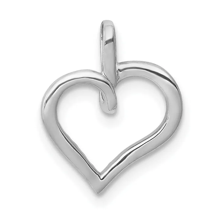 Solid 14k White Gold 120ct Simulated CZ Heart Pendant Goldia Necklaces