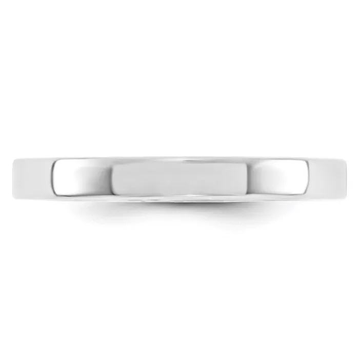 Solid 18K White Gold 3mm Standard Flat Comfort Fit MensWomens Wedding Band Ring Size 10 Goldia Rings